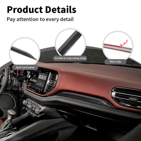 For 2011+ Dodge Durango Co-Pilot Center Console Dash Strip Trim Cover