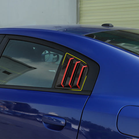 For 2011+ Dodge Charger Rear Side Window Louvers Air Vent Scoop Shades Cover Blinds