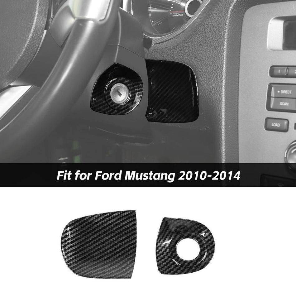 For 2010-2014 Ford Mustang Car Engine Start Stop Ignition Decor Cover Key Jack Trim