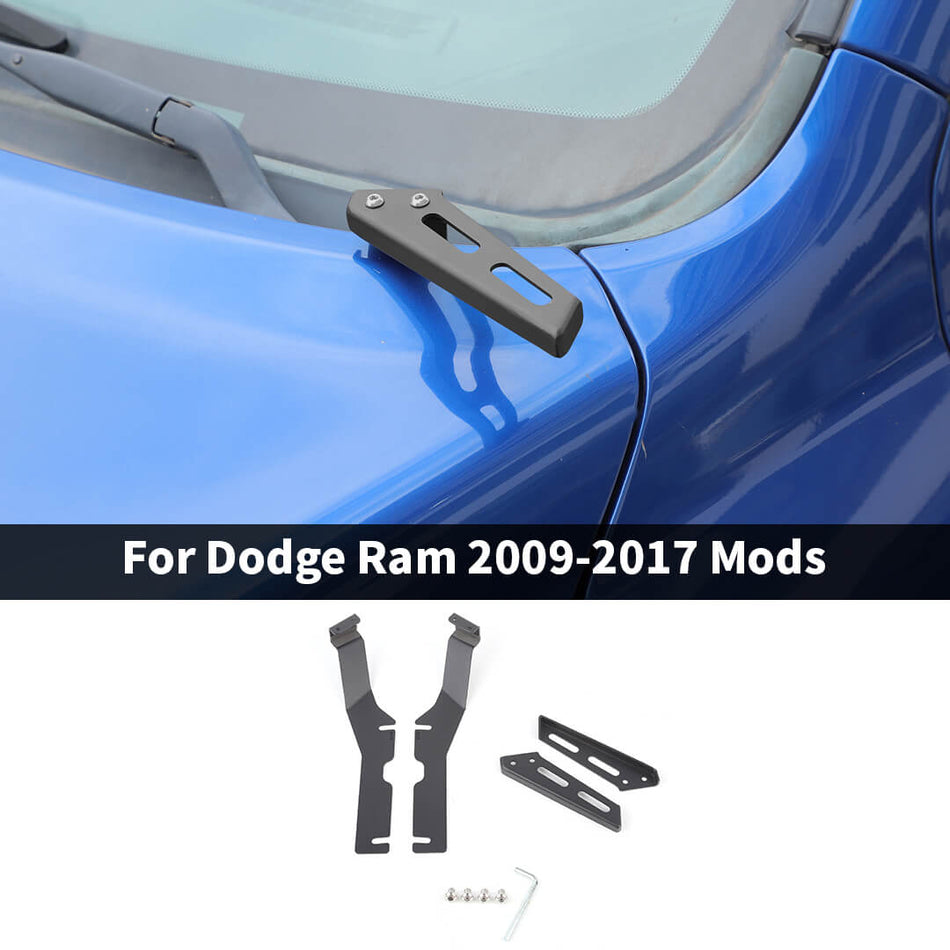 For 2009-2017 Dodge RAM Engine Hood Hinge Light Lamp Bracket Ditch Side Mount Stand (2 pcs)