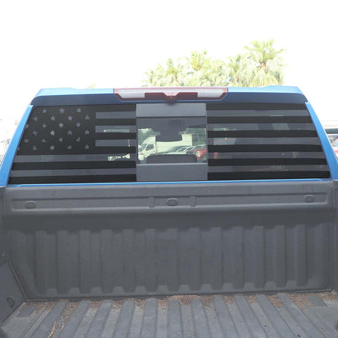 For 2019+ Chevy Silverado Rear Window Sticker Decal Trim US Flag