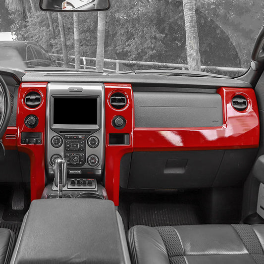 For 2009-2014 Ford F150 Raptor 40x Center Console And Car Door Trim Kit Red