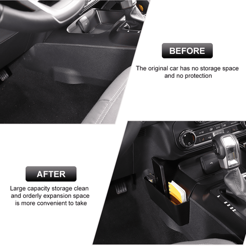 Center Gear Shift Side Storage Box Organizer Tray For Ford Bronco 2021+ Black Accessories | CheroCar