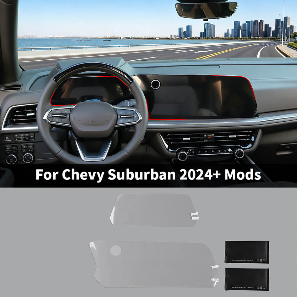 For 2024+ Chevy Suburban/Tahoe Interior Center Console Dashboard Navigation Screen Protective Film Display Protector (2 pcs)