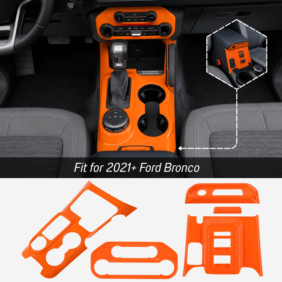 For 2021+ Ford Bronco 4-Door 5 PCS Gear Shift Center Console Panel Trim