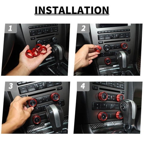 For 2011-2014 Ford Mustang Air Conditioning Switch Knob Ring Trim Bezel