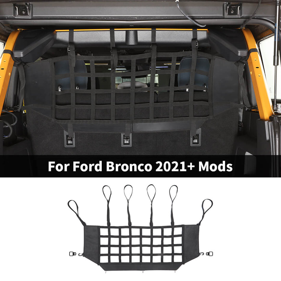 For 2021+ Ford Bronco 4-Door Version Interior Cargo Rear Back Seat Trunk Isolation Net Pet Barrier Accessories