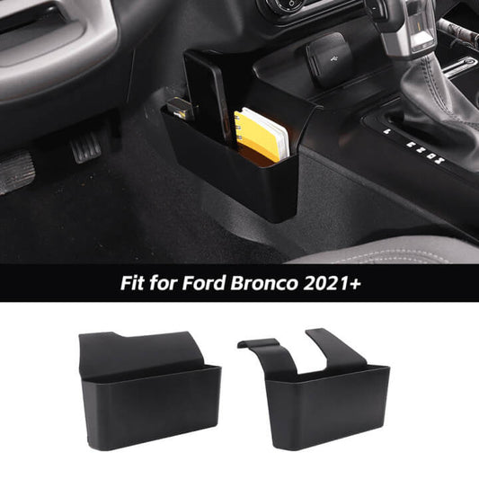 Center Gear Shift Side Storage Box Organizer Tray For Ford Bronco 2021+ Black Accessories | CheroCar