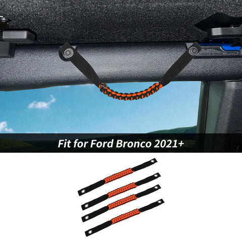 4 x Roll Bar Roof Top Grab Handles Grip For Ford Bronco 2021+ 2/4 Doors Accessories | CheroCar