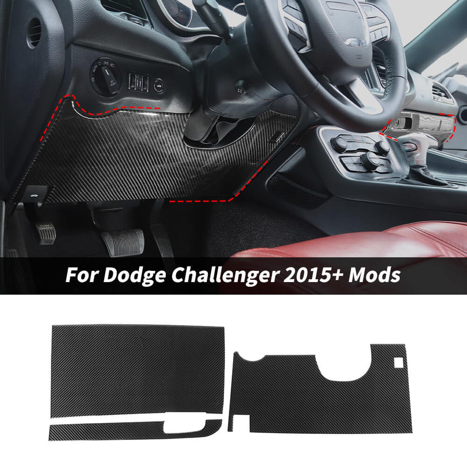 For 2015+ Dodge Challenger Central Control Anti-kick Panel Trim Cover Decor Sticker