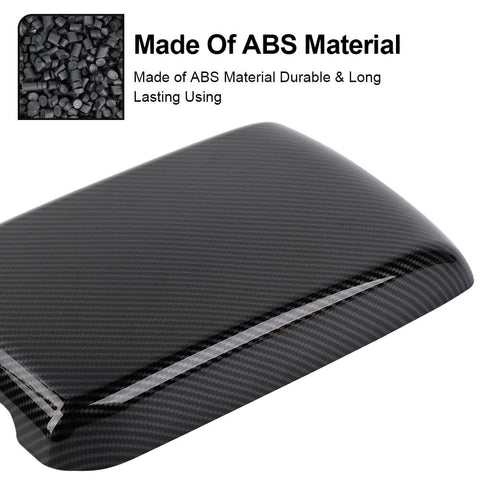 For 2009-2014 Dodge Challenger Central Armrest Box ABS Panel Cover Trim Carbon Fiber
