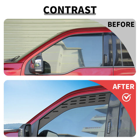 For 2015+ Ford F150 Rear Window Glass Louver Air Vent Panel Trim