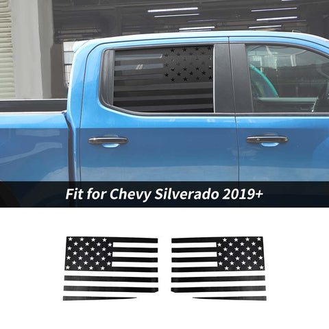 Rear Window Sides Trim Sticker Decal For Chevy Silverado 2019+ Accessories | CheroCar