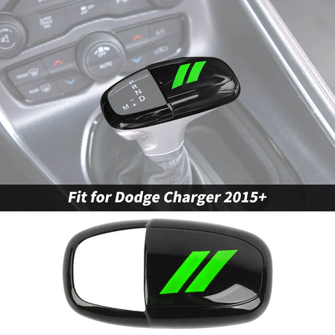 For Dodge 2015+ Charger/Challenger/ 2018+ Durango Interior Gear Shift Knob Decor Cover Trim Black