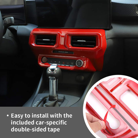 For Ford Mustang 2024-2025 Red Mustang Center Console Air Vent Outlet Frame Cover