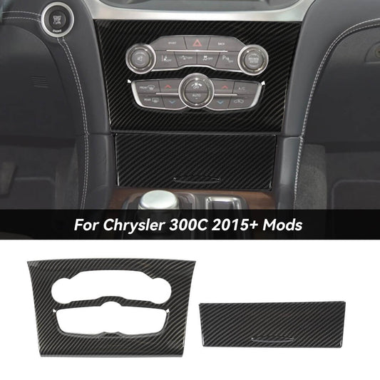 For 2015+ Chrysle 300/300C Air Condition Control Gear Front Storage Box Trim Cover Kit