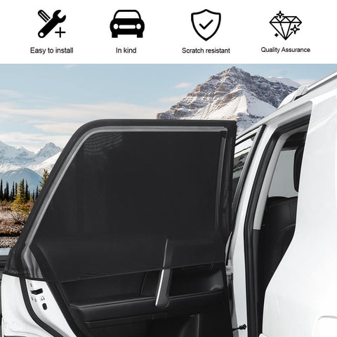 For 2010+ Toyota 4Runner/2011+ Dodge Durango Rear Window Sun Shade Breathable Mesh Side Window Screens
