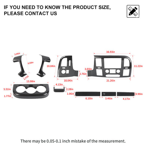 For 2007-2013 Chevy Silverado/GMC-SIERRA Interior Center Console Steering Wheel Cup Holder Trim Cover Kit