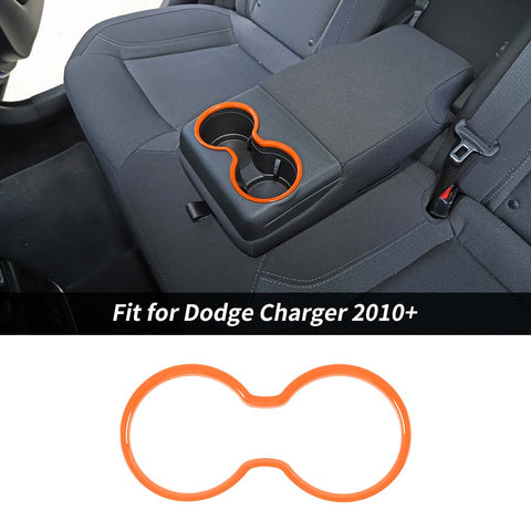 Rear Armrest Box Cup Holder Decor Ring Trim For Dodge Charger 2010+ Accessories | CheroCar