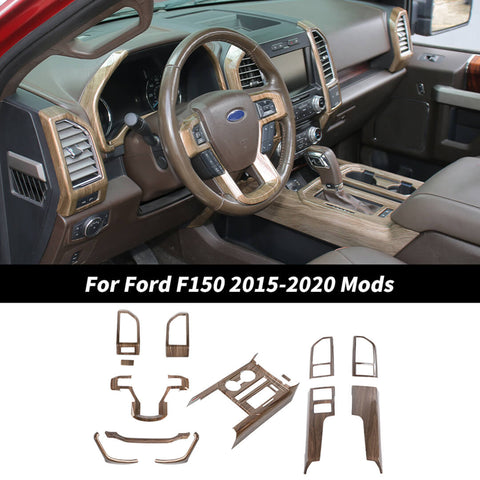 For 2015-2020 Ford F150 Interior Center Console Gear Shift Trim Cover Kit
