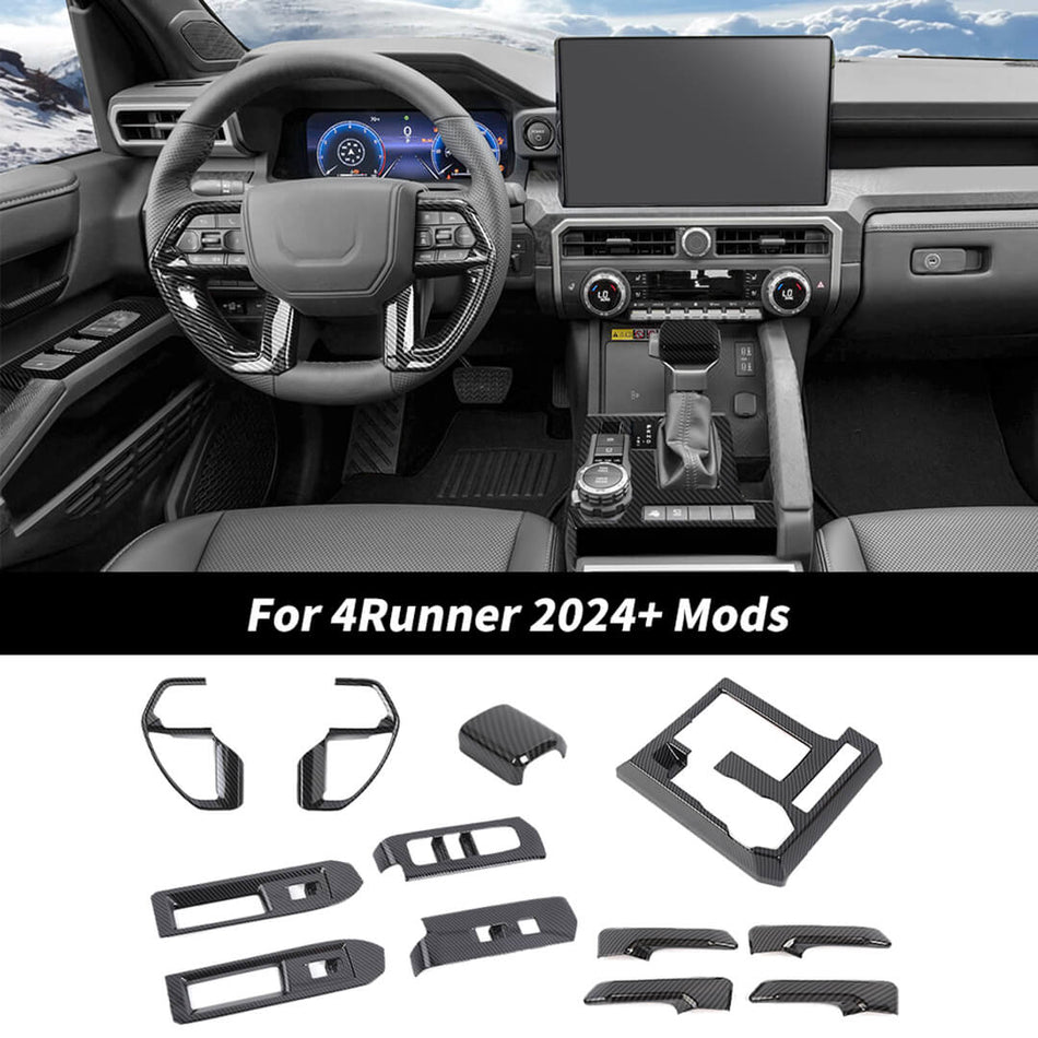 For 2024+ 4Runner Interior Center Console Decoration Cover Trim Kit (12 pcs)