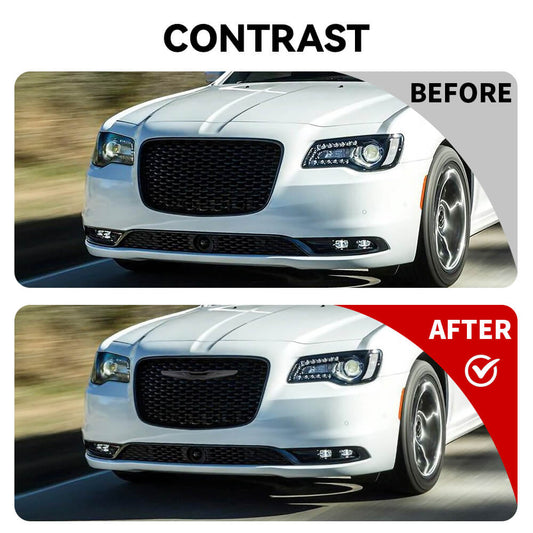 For 2015+ Chrysler 300/300C Front Center Net Grid Car Logo Badge Cover Trim