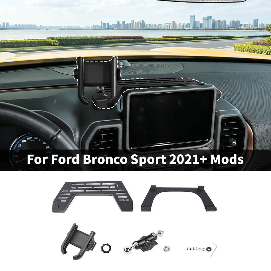 For 2021+ Ford Bronco Sport Center Console Dashboard Mount Phone Holder Bracket Accessories