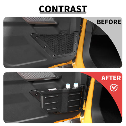 For 2021+ Ford Bronco Front/Rear Door Pockets Storage Box Organizer Net Tray Case