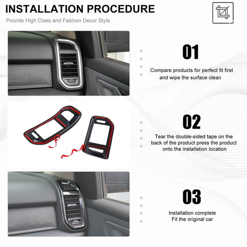 For 2018+ Dodge RAM Interior Steering Wheel Navigation Cover Trim Cover Kit