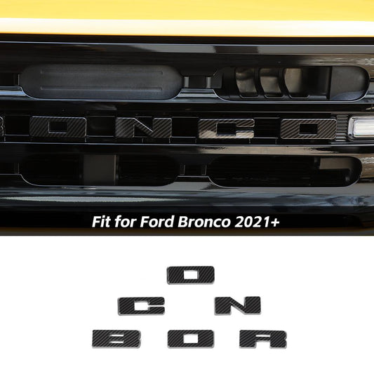 For 2021+ Ford Bronco Grille Emblem Letter Overlay Decal Decor Cover Trim