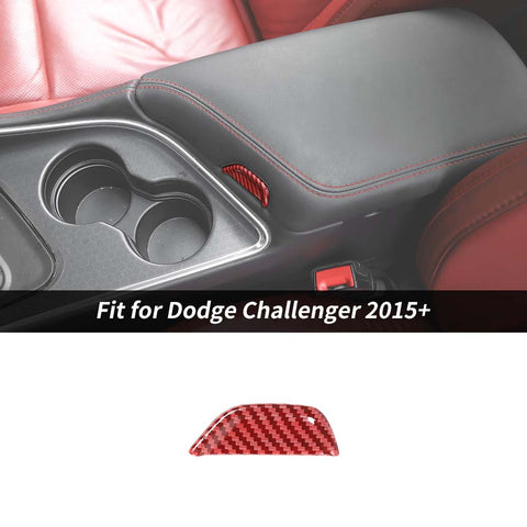 Armrest Box Switch Cover Trim For Dodge Challenger 2015+ Carbon Fibe Accessories | CheroCar