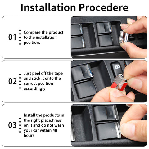 For 2010-2023 Toyota 4Runner 7 x Interior Window Switch Button Cover Trim Kits