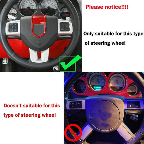 Steering Wheel Decor Cover Trim For Dodge Challenger & Charger & Durango & Dart 2009-2014 & Journey 2013+｜CheroCar