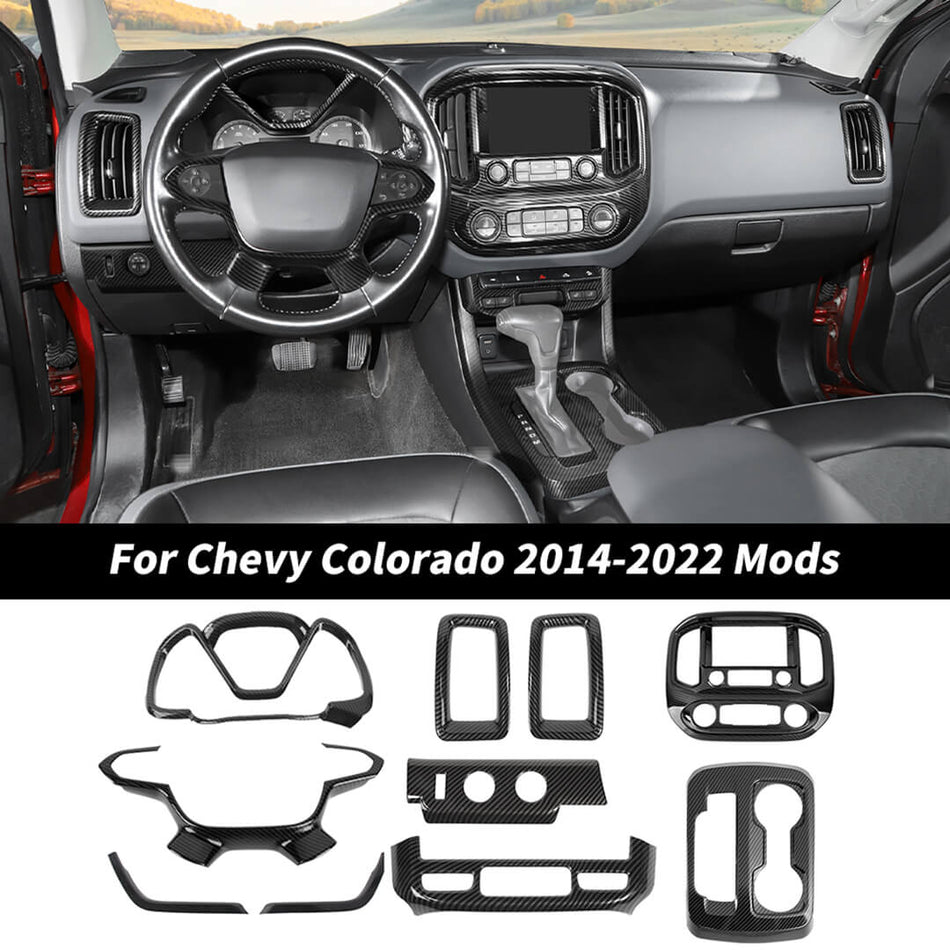 For 2014-2022 Chevy Colorado Full Set Interior Center Console Decor Cover Trim Kit (10 pcs)