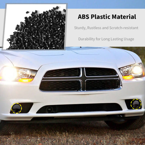 For 2011-2014 Dodge Charger Front Bumper Fog Light Lamp Decor Cover Trim Bezels