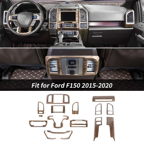 16x Interior Center Console Full Trim Cover Kit For Ford F150 2015-2020 Accessories | CheroCar