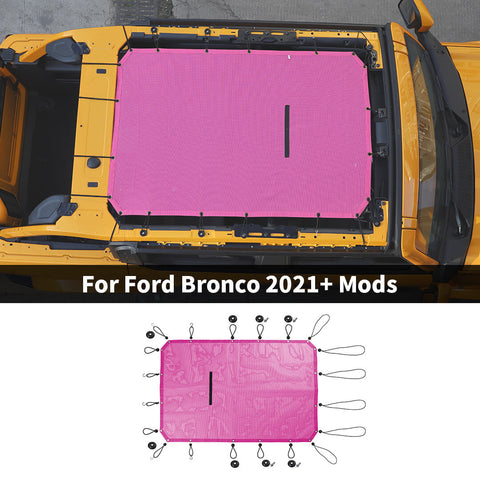 For 2021+ Ford Bronco Roof Insulation Net Mesh Bikini Top Sunshade Cover