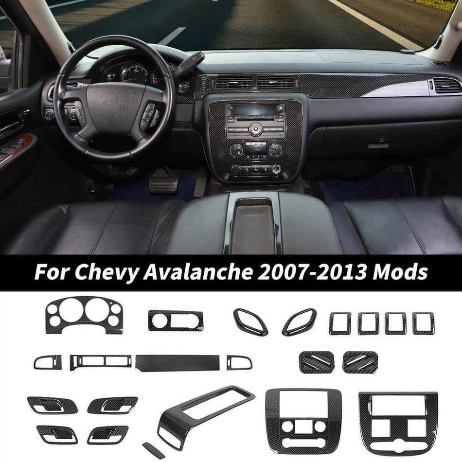 For 2007-2013 Chevy Avalanche/Tahoe/Suburban/GMC-YUKON/SIERRA Interior Center Console Trim Cover Kit (22 pcs)