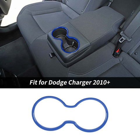 Rear Armrest Box Cup Holder Decor Ring Trim For Dodge Charger 2010+ Accessories | CheroCar