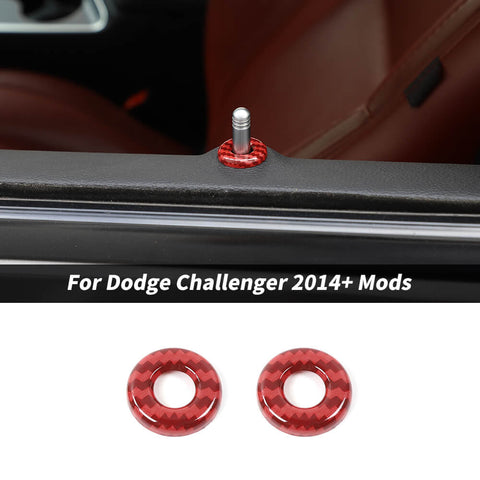 For 2014+ Dodge Challenger Door Lock Pin Decor Cover Trim Ring