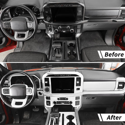 For 2021+ Ford F150 10 x Center Console Trim Panel Kits White