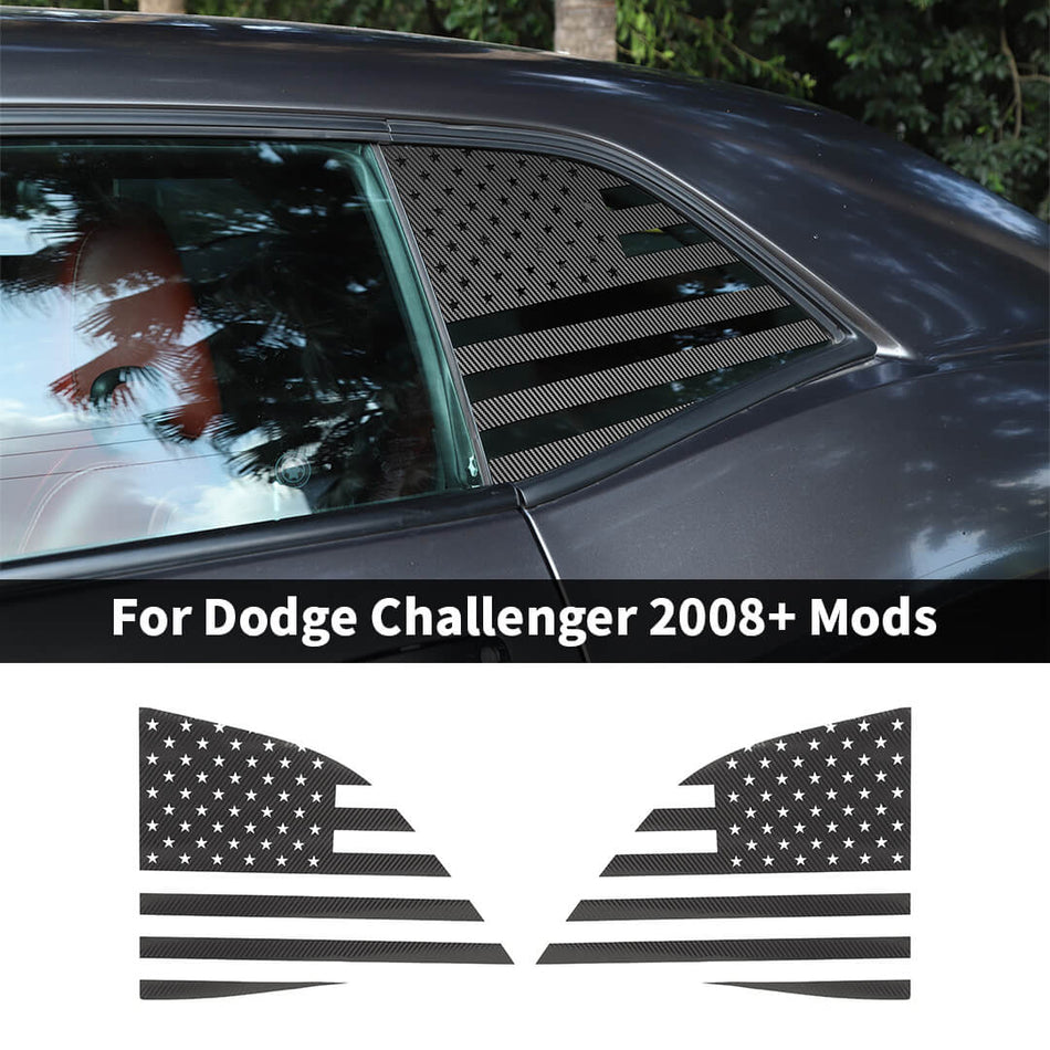 For 2008+ Dodge Challenger Exterior Rear Side Window Sticker Cover (2 pcs)