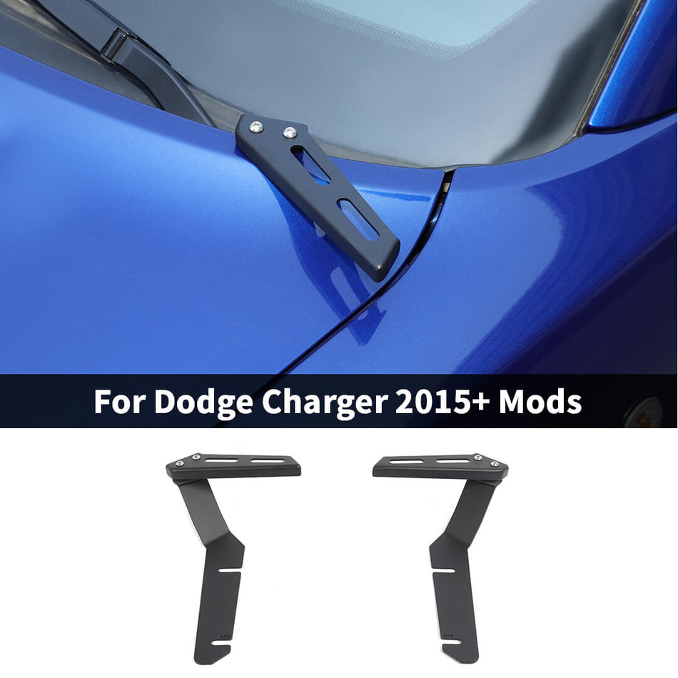 For 2015+ Dodge Charger Hood Hinge Light Lamp Bracket Ditch Side Mount Stand Accessories (2 pcs)