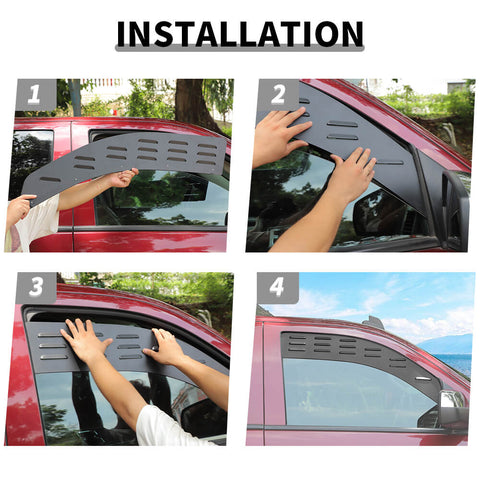 For 2014-2018 Chevy Silverado/GMC Sierra Front/Rear Window Glass Louver Air Vent Panel 2Dr 4Dr