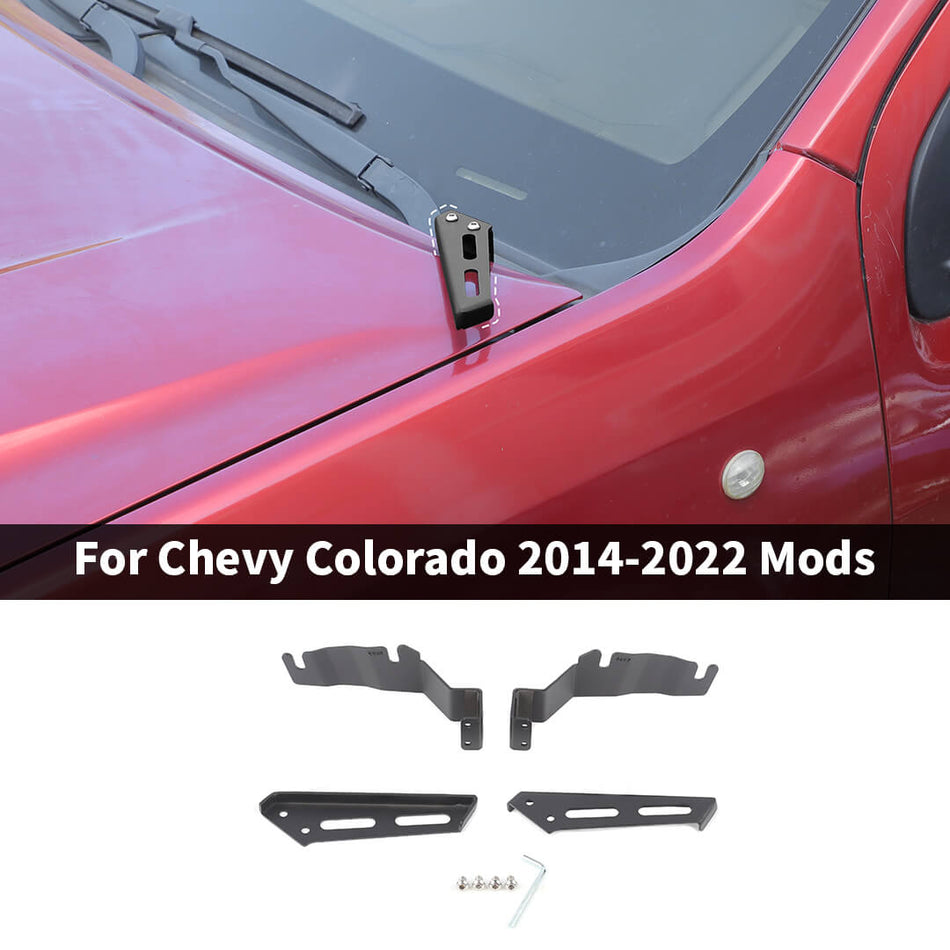 For 2014-2022 Chevy Colorado/GMC-CANYON LED Light Pod Engine Hood Ditch Mount Bracket Holder (2 pcs)