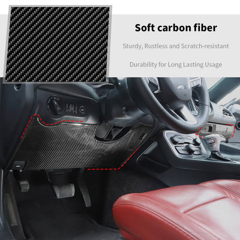 For 2015+ Dodge Challenger Central Control Anti-kick Panel Trim Cover Decor Sticker