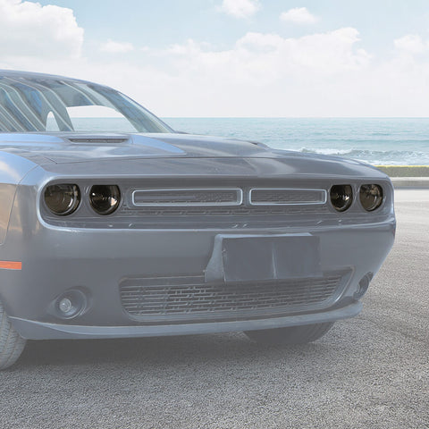 For 2015+ Dodge Challenger Smoked Black Headlight Lamp Cover Trim Decoration