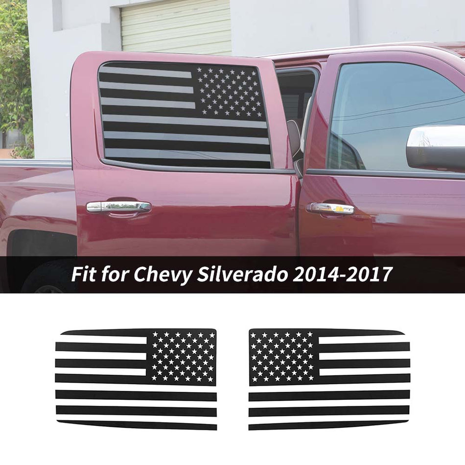 For 2014-2017 Chevy Silverado/GMC Sierra American Flag Car Rear Window Trim Stickers