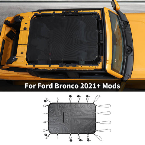 For 2021+ Ford Bronco Roof Insulation Net Mesh Bikini Top Sunshade Cover