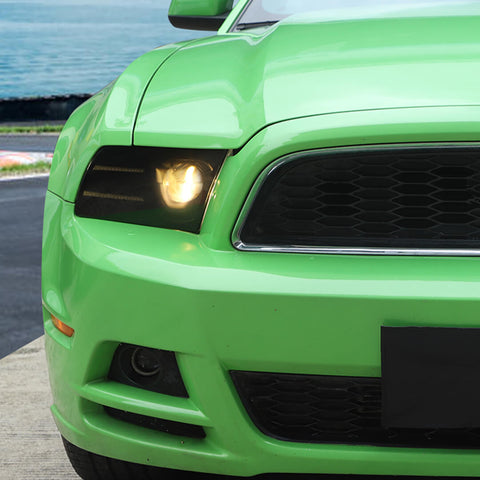 For 2010-2014 Ford Mustang Smoked Black Front Headlight /Rear Taillight Lamp Cover Trim Kit
